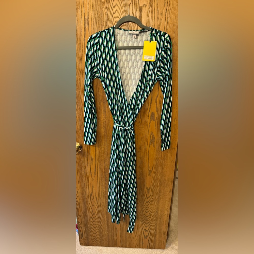 NWT DVF for Target green wrap dress.